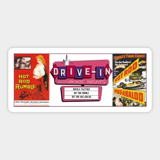 Drive-In Double Feature - Hot Rod Rumble & Hot Rod Hullabaloo Sticker